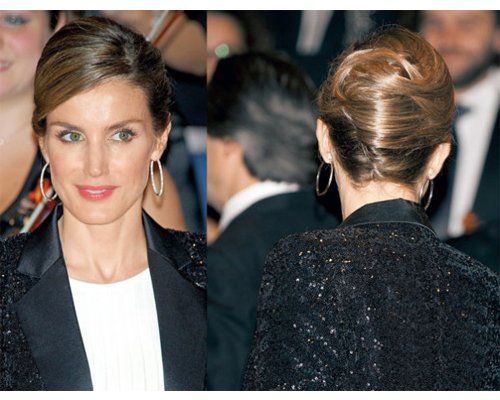 Peinado Letizia Moño recogido, trenza