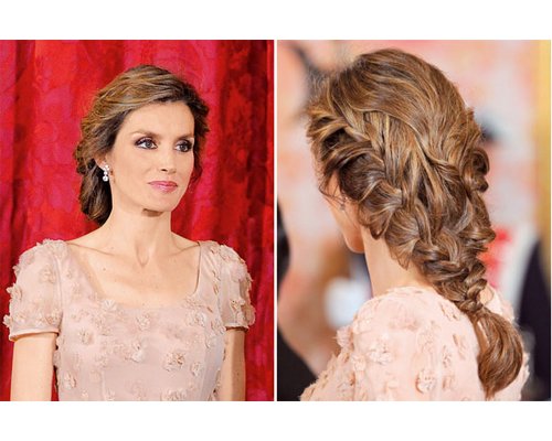 Peinado Letizia Moño recogido, trenza