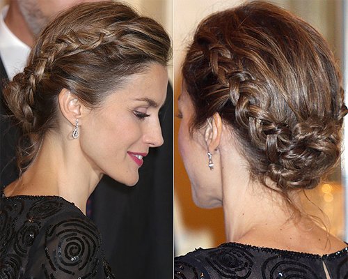 Peinado Letizia Moño recogido, trenza