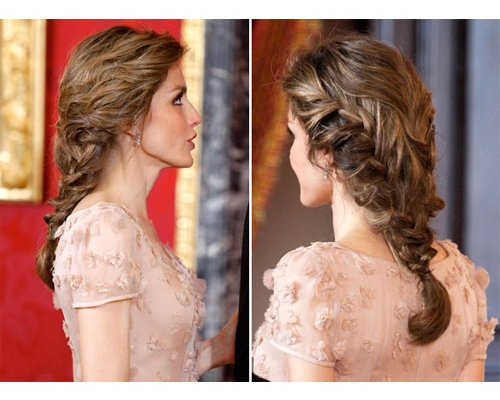 Peinado Letizia Moño recogido, trenza