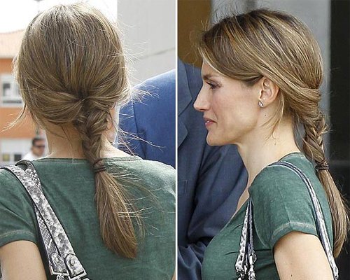 Peinado Letizia Moño recogido, trenza