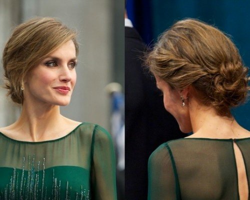 Peinado Letizia Moño recogido, trenza